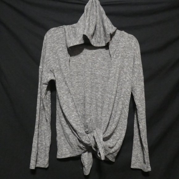 GEORGE | xs | Hooded Charcoal Open Front Long Sleeve Cardigan / Shrug | GUC - Picture 2 of 15